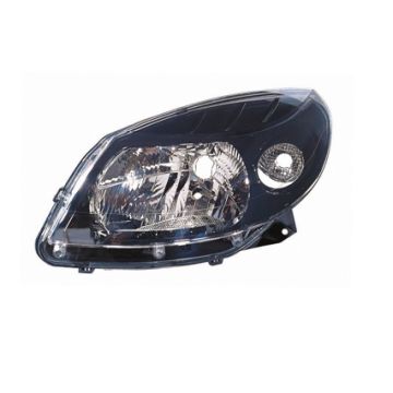 Dacia Sandero 2008-2012 Black Headlight Left