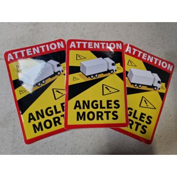 Dode Corner Angles Morts Sticker Vrachtwagen 3x