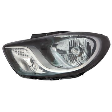 Hyundai i10 2011-2013 Black Headlight Left