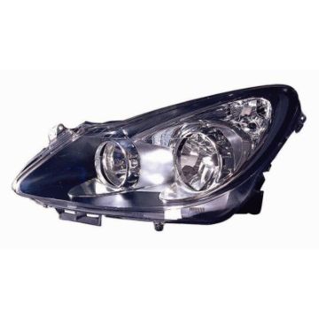 Opel Corsa D 2006-2010 Black Headlight Left