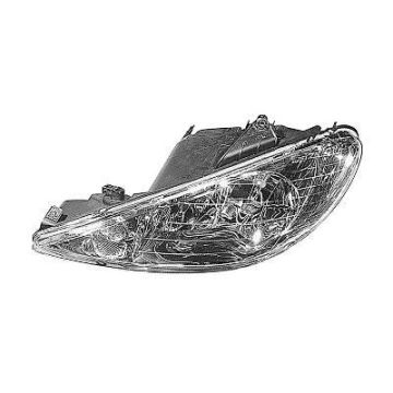 Peugeot 206 2xH7 Clear Glas Headlight Right