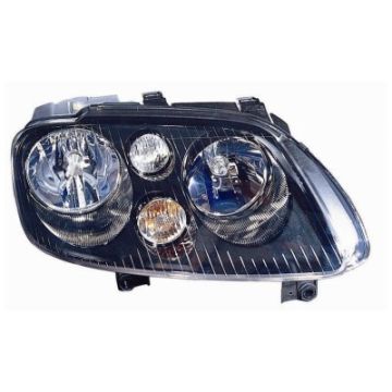 VW Touran 2003-2006 2xH7 Black Headlight Right